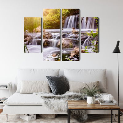 Ljuddämpande tavla - Waterfall at sunset