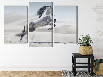 Ljuddämpande tavla - Horse in the desert 3d