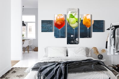 Ljuddämpande tavla - Glasses with summer cocktails