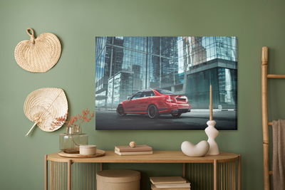 Ljuddämpande tavla - Red car in the city