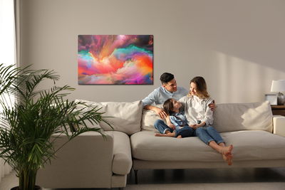 Ljuddämpande tavla - Abstract colorful swirls