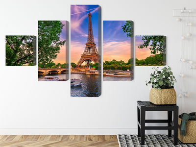 Ljuddämpande tavla - Eiffel tower and seine river