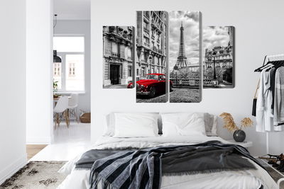 Ljuddämpande tavla - Red car in retro style