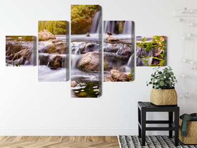 Ljuddämpande tavla - Waterfall at sunset