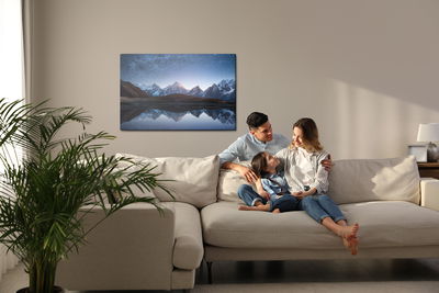 Ljuddämpande tavla - Mountain landscape at night