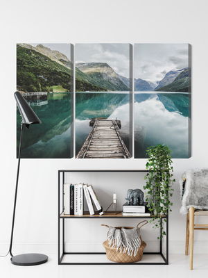 Ljuddämpande tavla - View of the lovatnet lake