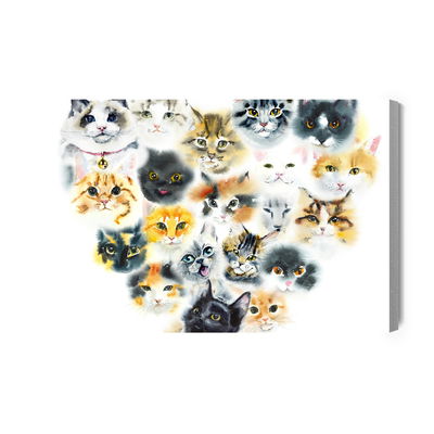Ljuddämpande tavla - Heart of cats