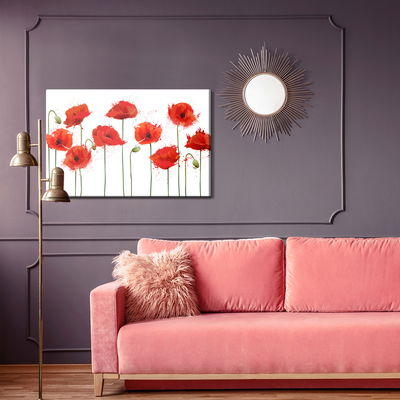 Ljuddämpande tavla - Red poppies in an abstract