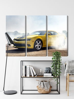 Ljuddämpande tavla - 3d drifting yellow car