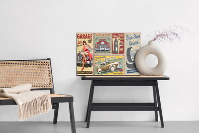 Ljuddämpande tavla - Collage of old plates