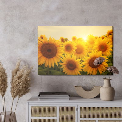 Ljuddämpande tavla - Sunset over the sunflowers