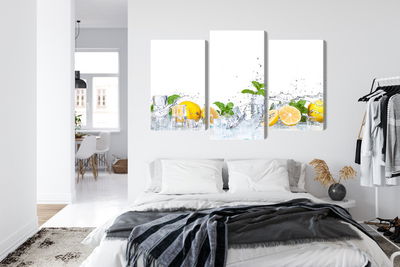 Ljuddämpande tavla - Mint leaves with lemons