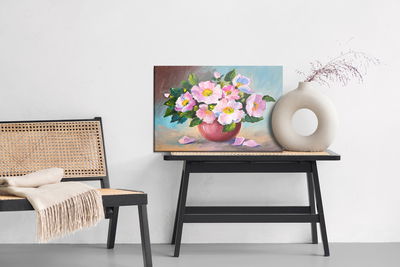 Ljuddämpande tavla - Roses in a vase as painted
