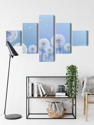 Ljuddämpande tavla - Dandelions on a blue