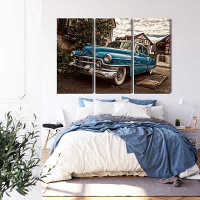 Ljuddämpande tavla - A blue cadillac eldorado