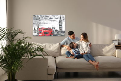 Ljuddämpande tavla - London bus on the way