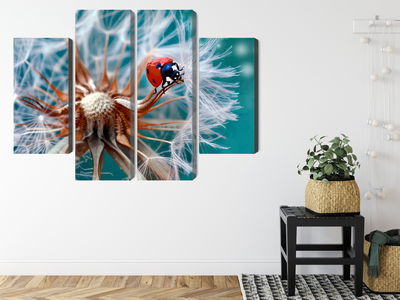 Ljuddämpande tavla - Ladybug on a dandelion