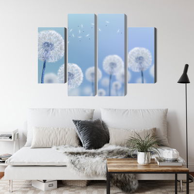 Ljuddämpande tavla - Dandelions on a blue