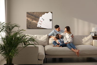 Ljuddämpande tavla - Aces on a wooden table