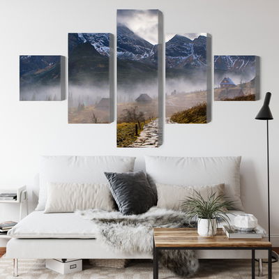 Ljuddämpande tavla - Misty landscape with hala