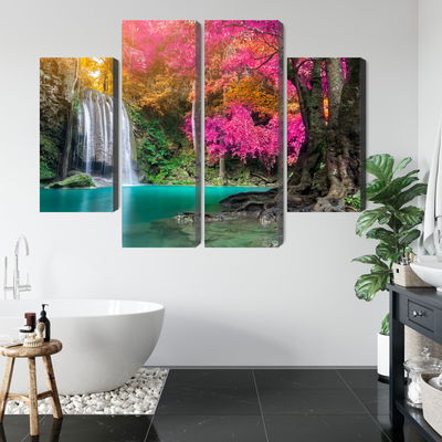 Ljuddämpande tavla - A beautiful forest waterfall