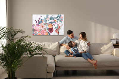 Ljuddämpande tavla - Colorful birds among