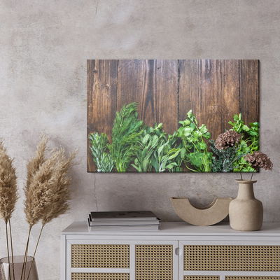 Ljuddämpande tavla - Fresh herbs on wood