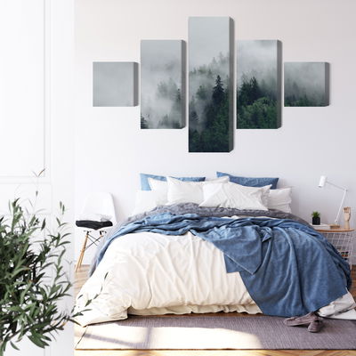 Ljuddämpande tavla - Green misty forest