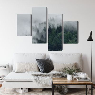 Ljuddämpande tavla - Green misty forest