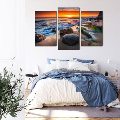 Ljuddämpande tavla - 3d beach sunset