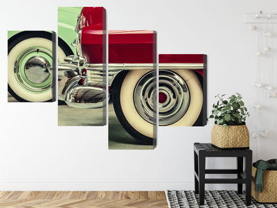 Ljuddämpande tavla - Stylish vintage car wheels