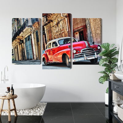 Ljuddämpande tavla - Old american car and havana