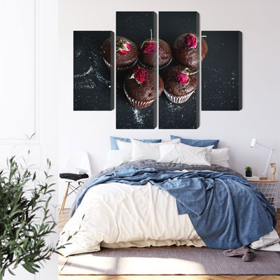Ljuddämpande tavla - Chocolate muffins with roses