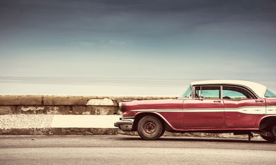 Ljuddämpande tavla - Old american retro car