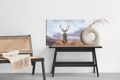 Ljuddämpande tavla - Deer and winter mountains