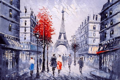 Ljuddämpande tavla - The view of the Paris street