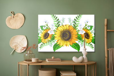 Ljuddämpande tavla - Decorative sunflowers