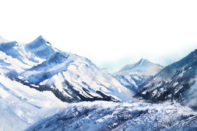 Ljuddämpande tavla - Watercolor mountain peak