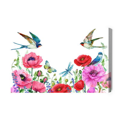 Ljuddämpande tavla - Watercolor poppies