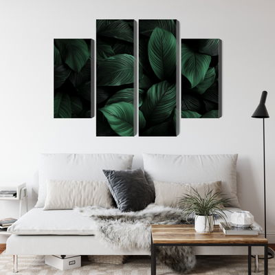 Ljuddämpande tavla - Green leaves on a macro scale