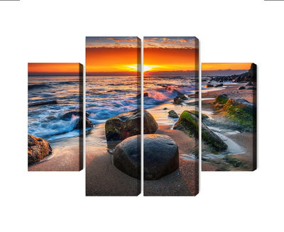 Ljuddämpande tavla - 3d beach sunset