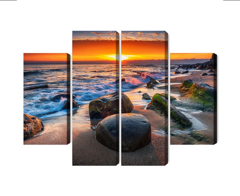 Ljuddämpande tavla - 3d beach sunset