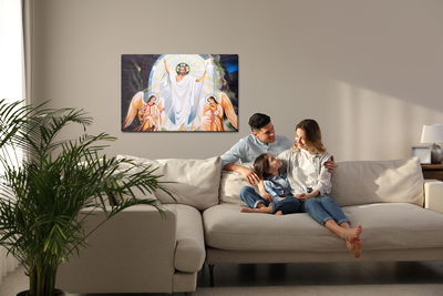 Ljuddämpande tavla - Jesus icon with angels