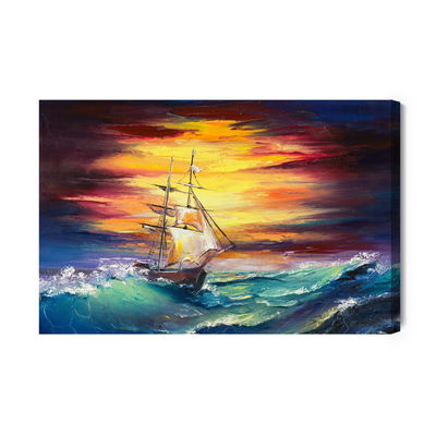 Ljuddämpande tavla - Rough sea and a ship