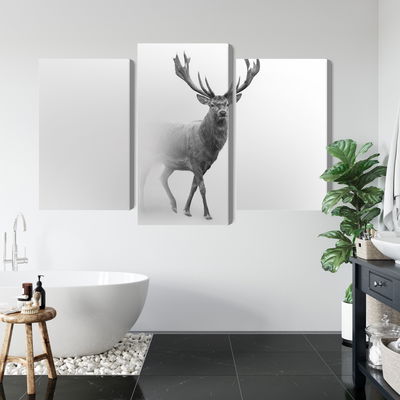 Ljuddämpande tavla - A stately deer in the fog