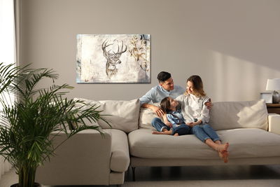 Ljuddämpande tavla - Deer in vintage style