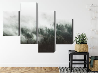 Ljuddämpande tavla - 3d misty forest landscape