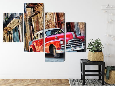 Ljuddämpande tavla - Old american car and havana