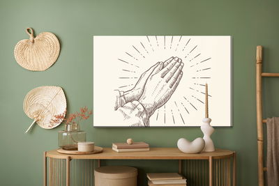 Ljuddämpande tavla - Hands folded in prayer
