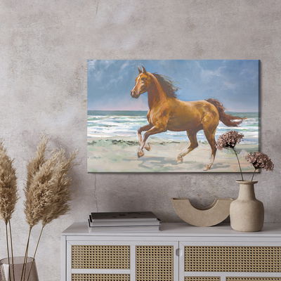 Ljuddämpande tavla - Horse, sun and sea